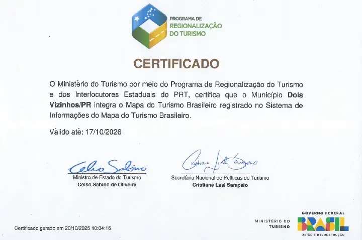DOIS VIZINHOS RENOVA SEU LUGAR NO MAPA DO TURISMO BRASILEIRO