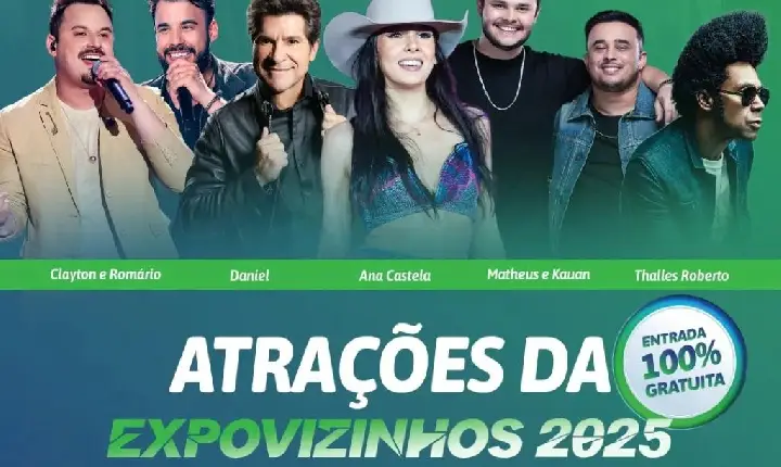 Expovizinhos 2025 apresenta grade de shows e terá entrada gratuita