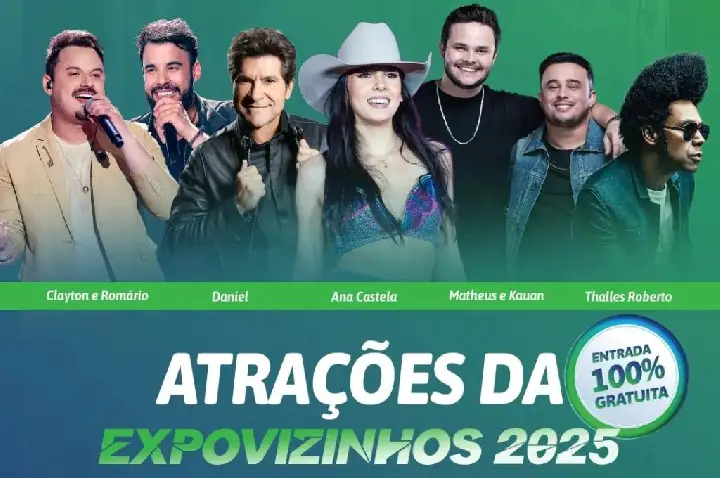 Expovizinhos 2025 apresenta grade de shows e terá entrada gratuita
