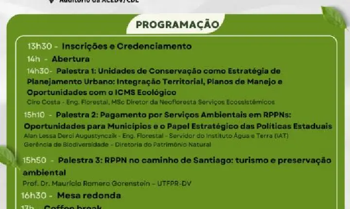 Fórum de Meio Ambiente será no dia 10 de junho