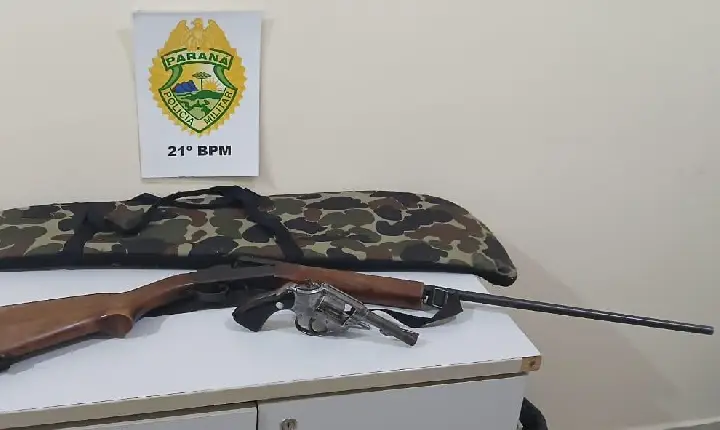 Homem é preso com duas armas de fogo após ocorrência de violência doméstica em Dois Vizinhos