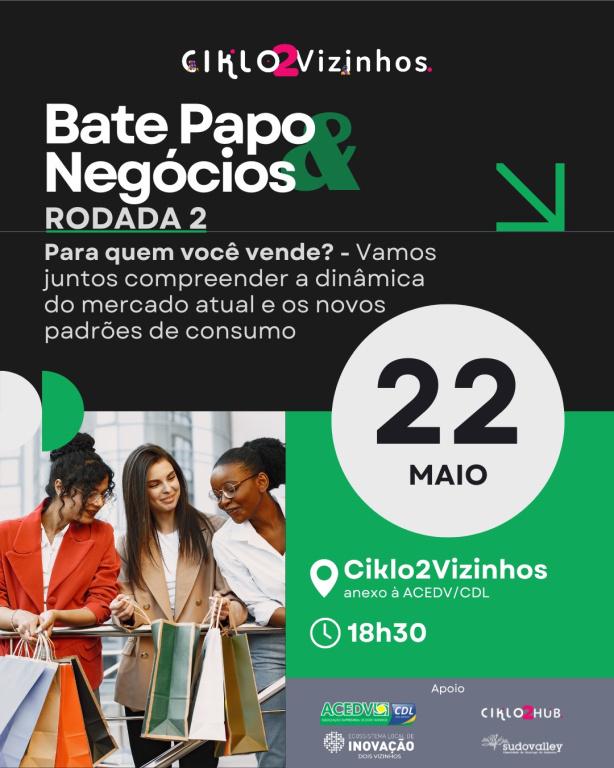 Segunda etapa do Bate Papo & Negócios acontece nesta quinta-feira