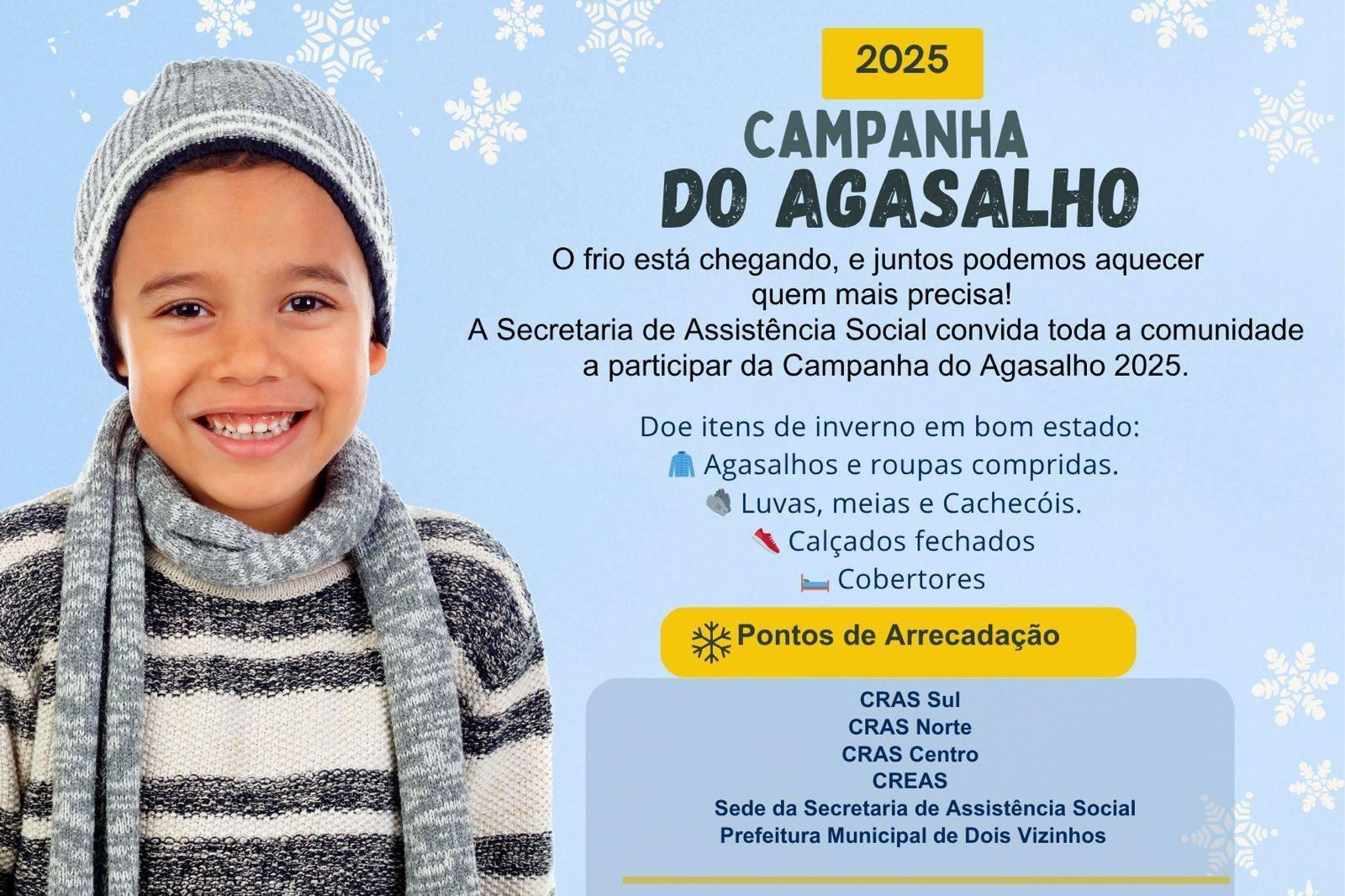CAMPANHA DO AGASALHO 2025 AQUECE CORAÇÕES EM DOIS VIZINHOS