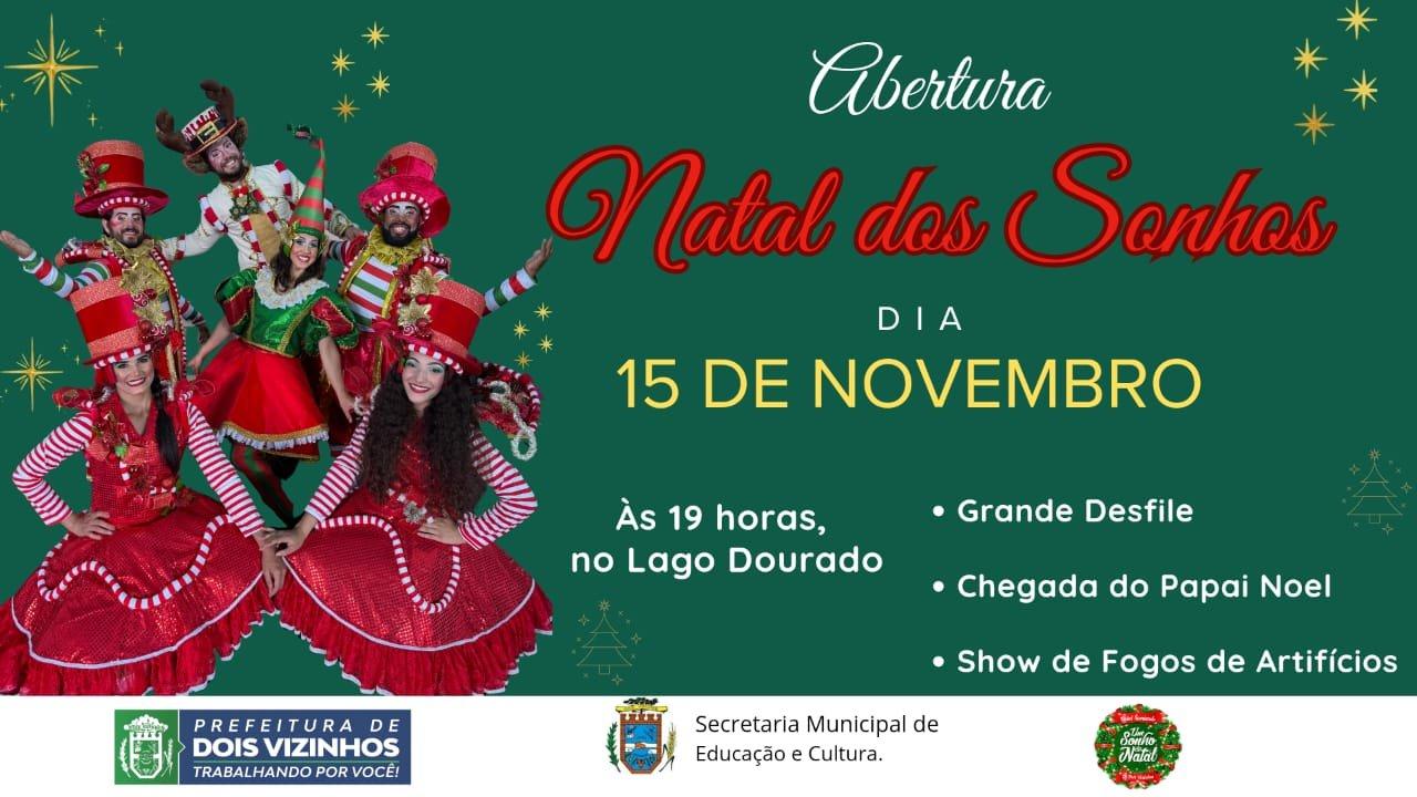 ABERTURA DO NATAL ILUMINADO 2025 SERÁ UMA NOITE DE ENCANTAMENTO E ALEGRIA EM DOIS VIZINHOS