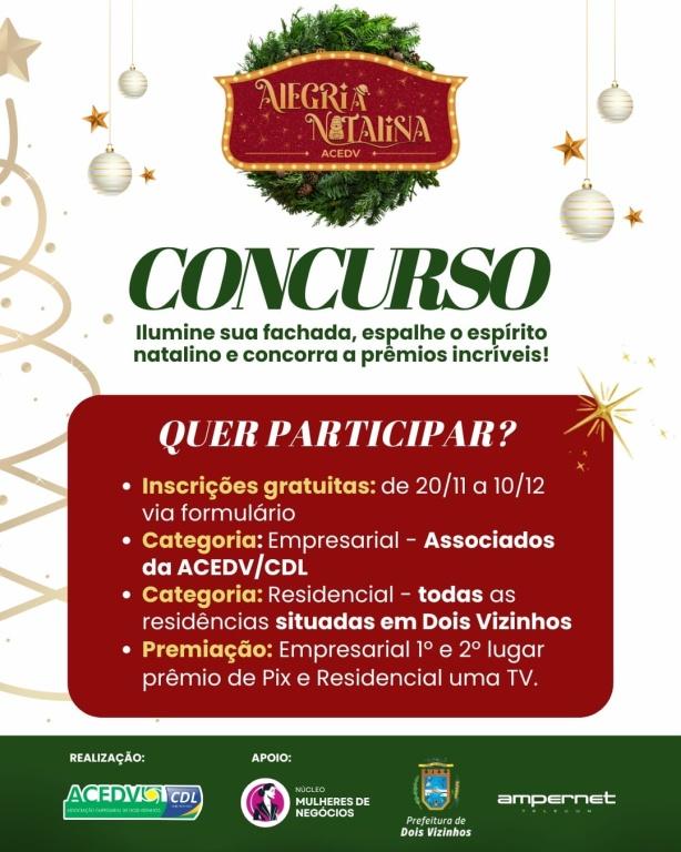Concurso de decoração Natalina tem R$ 3 mil e uma TV como prêmios
